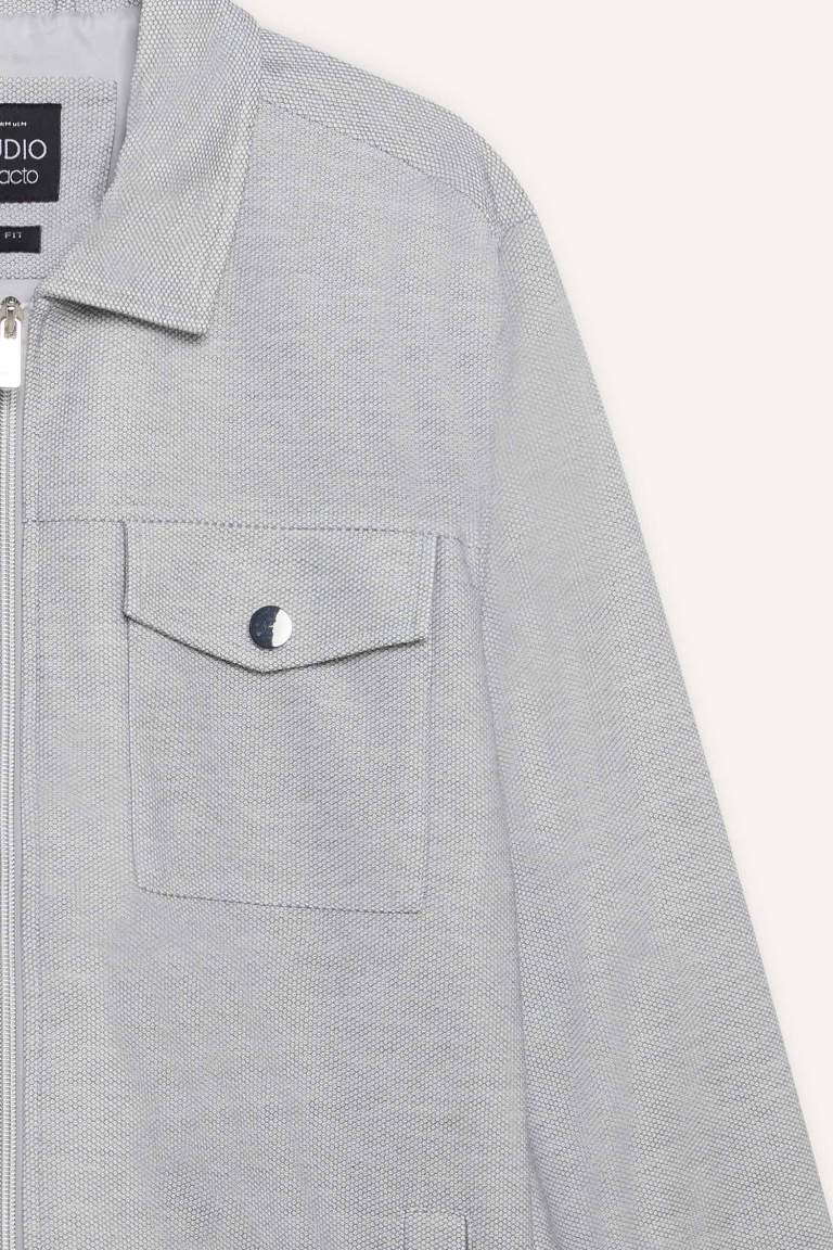 Slim Fit Dar Kesim Polo Yaka Fermuarlı Mont