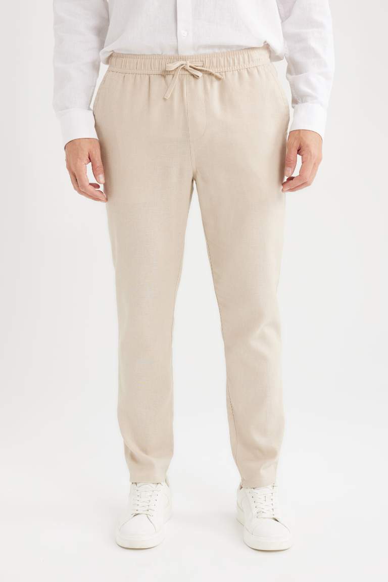 Straight Leg Linen Summer Joggers