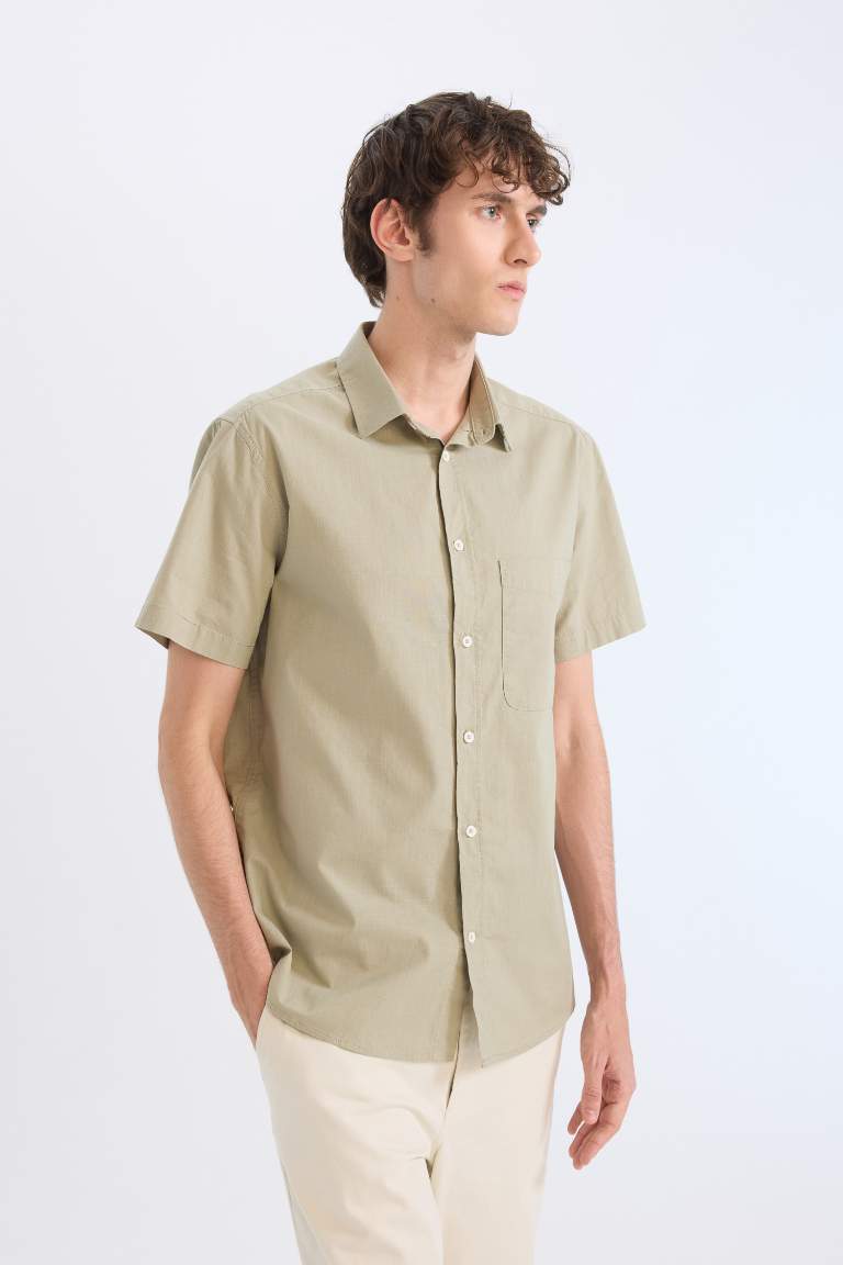 Regular Fit Polo Collar Short Sleeve Shirt