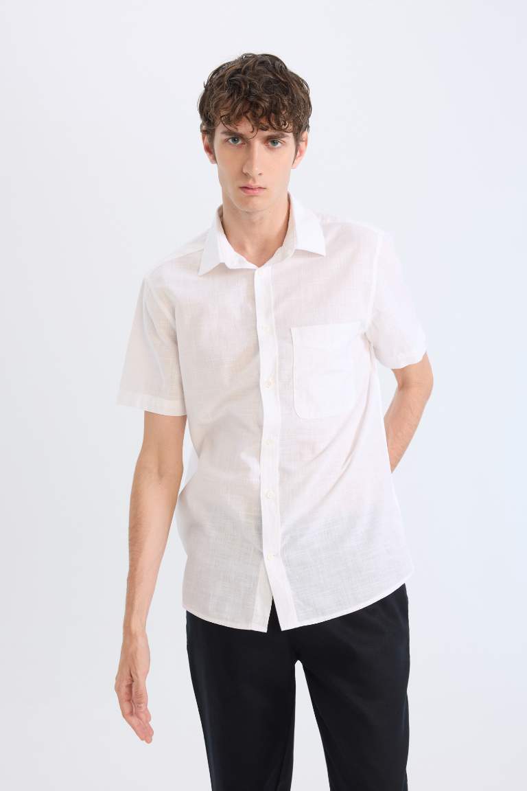 Regular Fit Polo Collar Short Sleeve Shirt