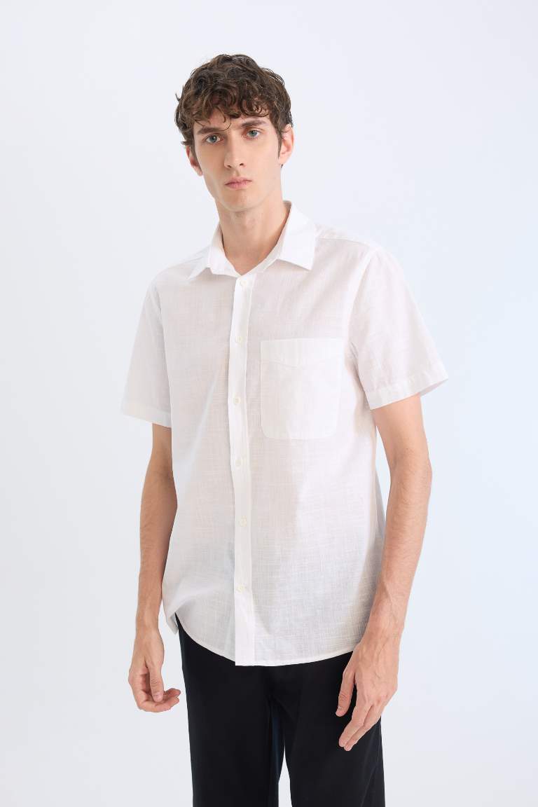 Regular Fit Polo Collar Short Sleeve Shirt