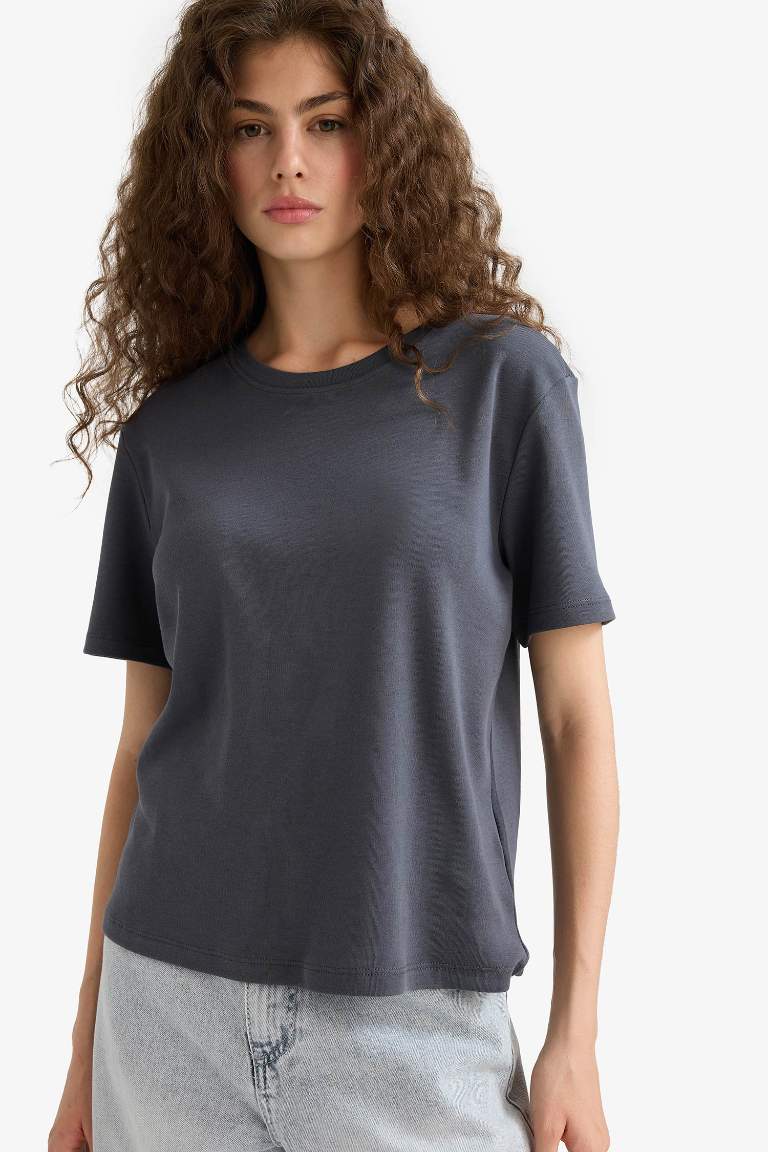 Regular Fit Bisiklet Yaka Kısa Kollu Tişört