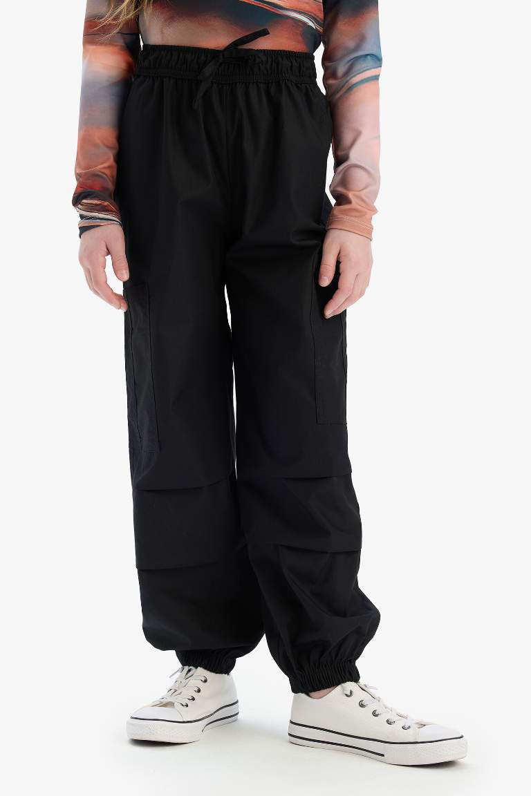 Girl Parachute Jogger Leg Cotton Cargo Pants