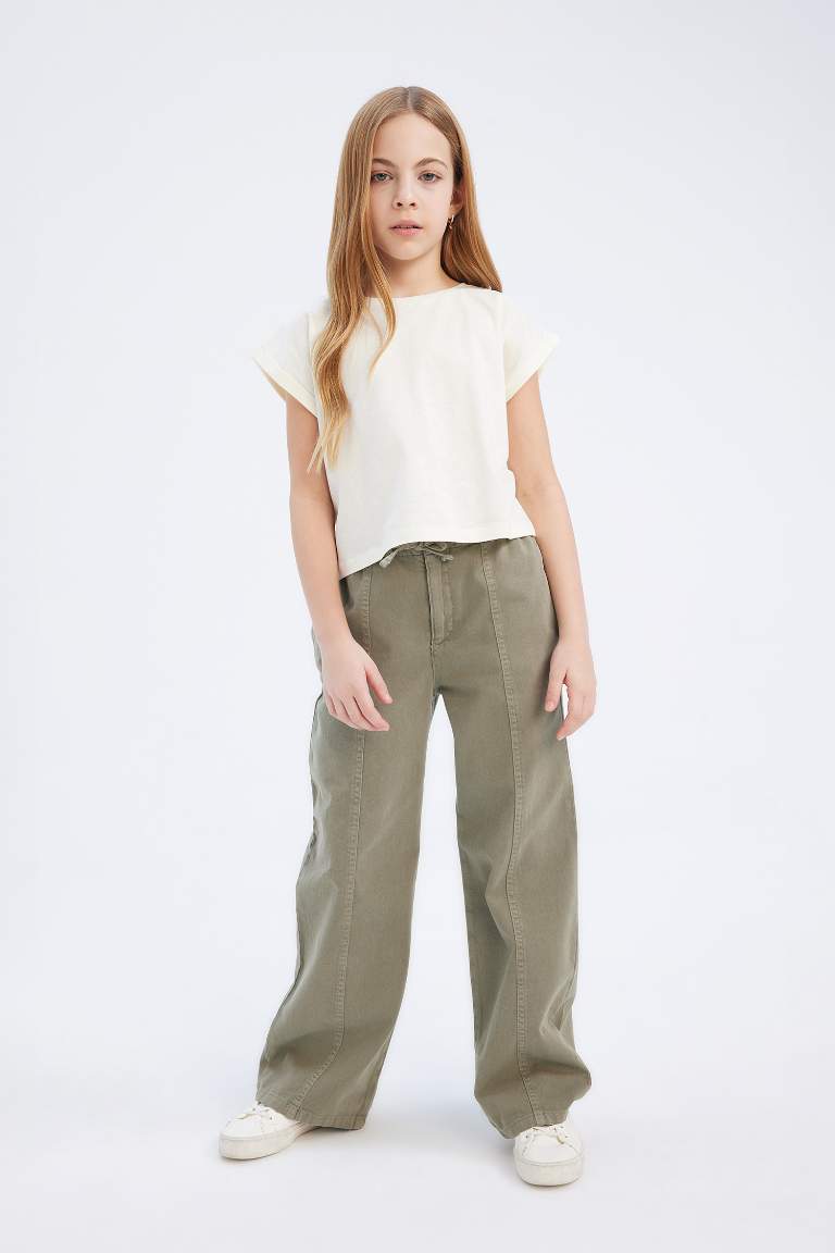 Girl Cotton Wide Leg Trousers