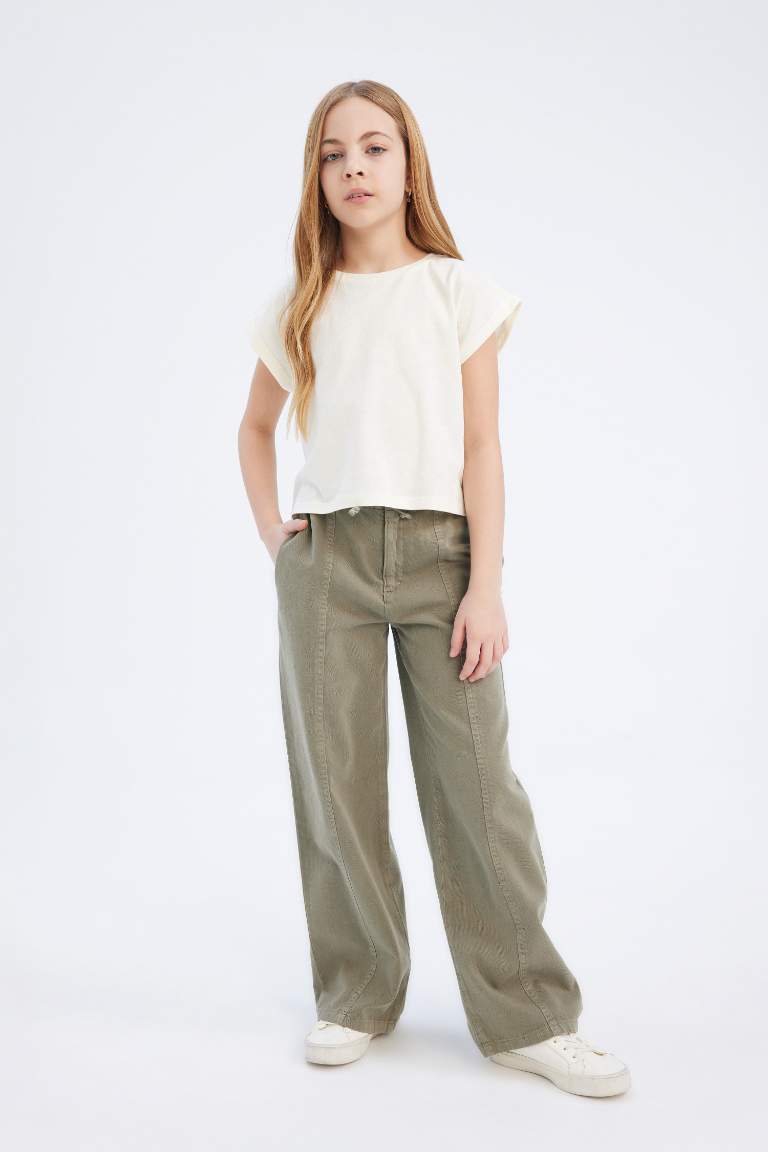 Girl Cotton Wide Leg Trousers