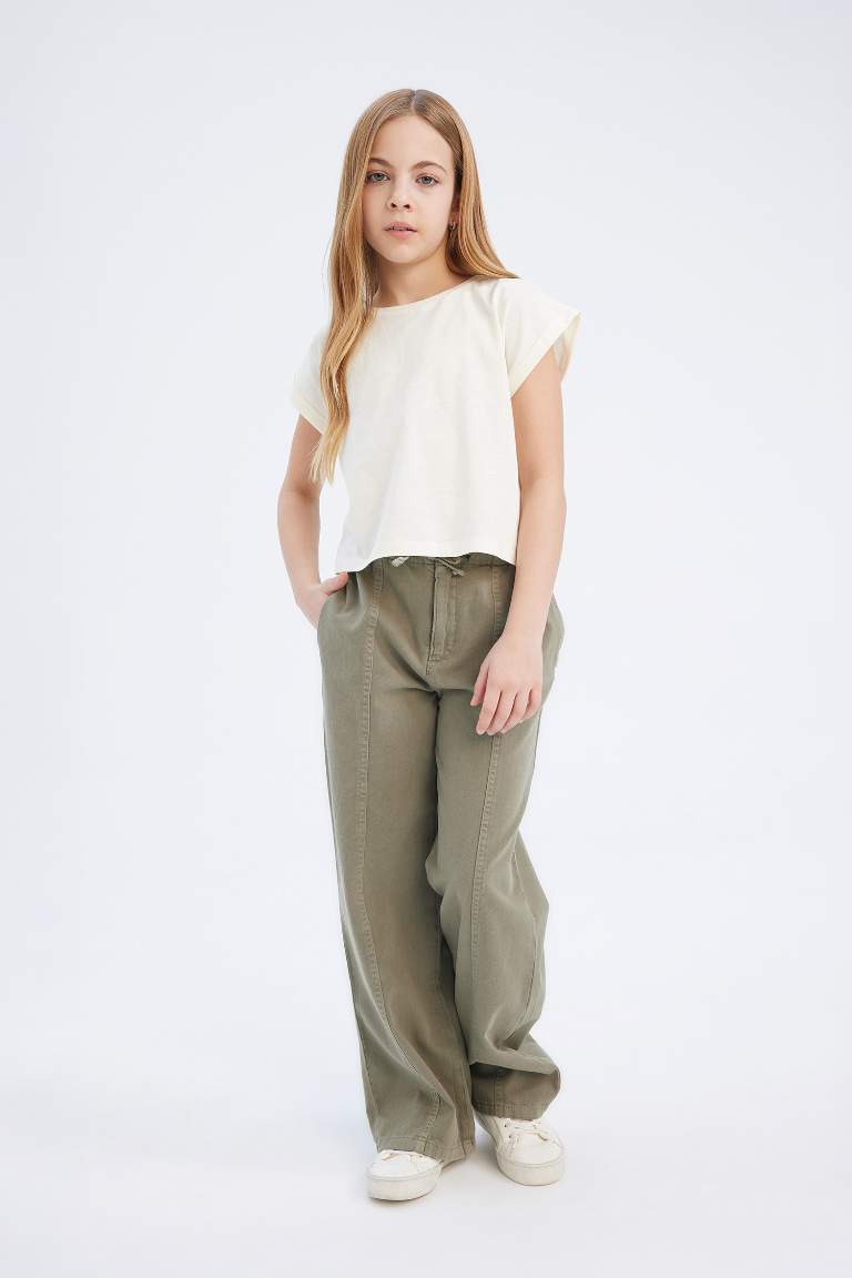 Girl Cotton Wide Leg Trousers