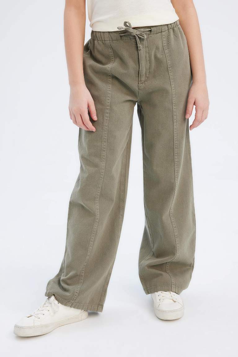 Girl Cotton Wide Leg Trousers