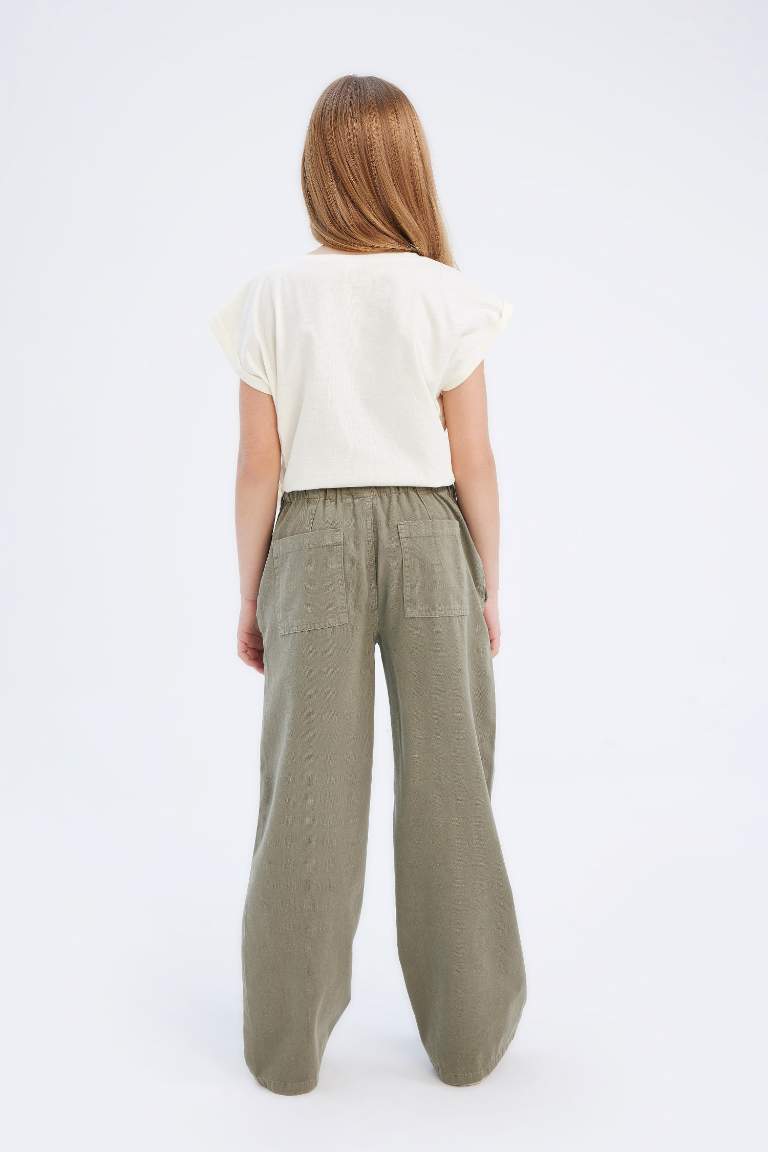 Girl Cotton Wide Leg Trousers