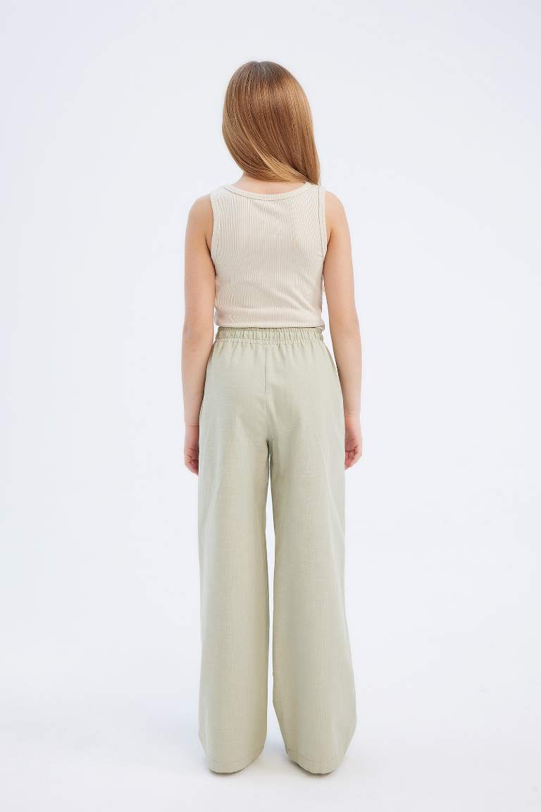 Wide Leg Cotton Trousers