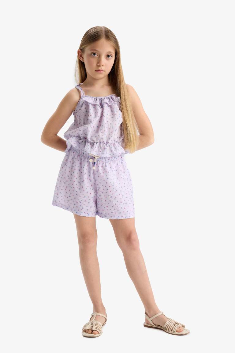 Short à motifs avec taille élastique pour fille