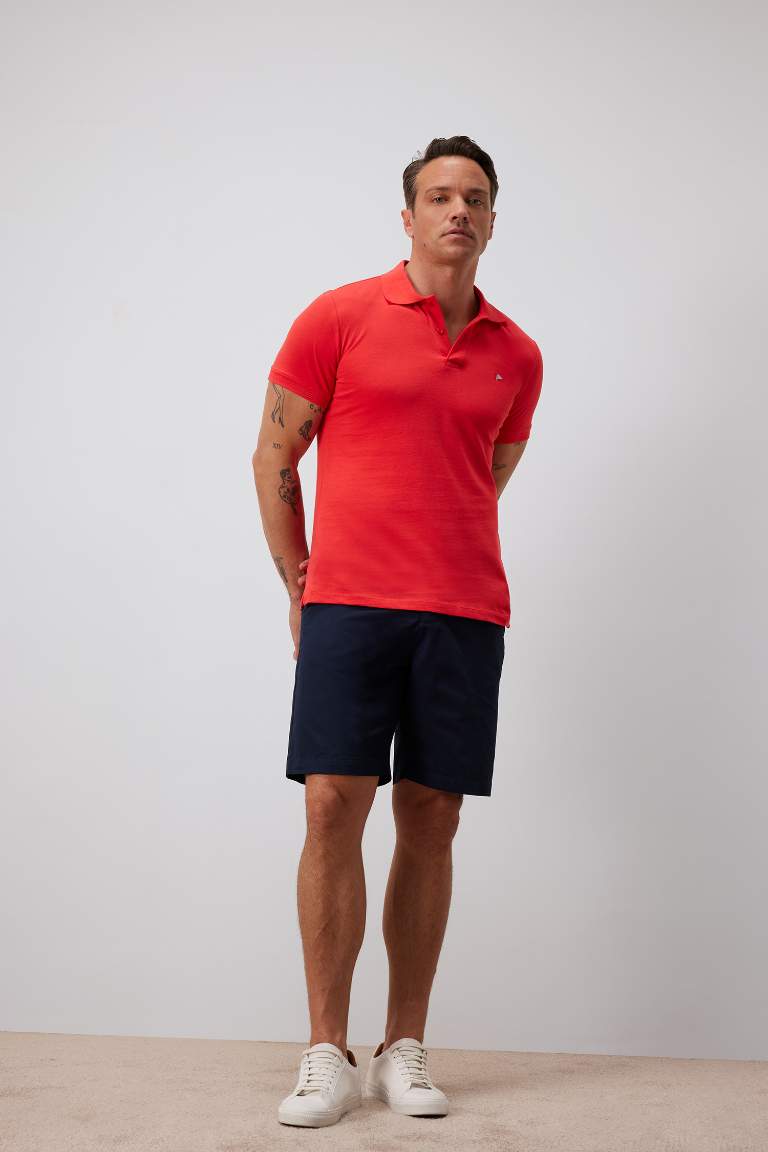 Slim Fit Embroidered Short Sleeve Polo Shirt