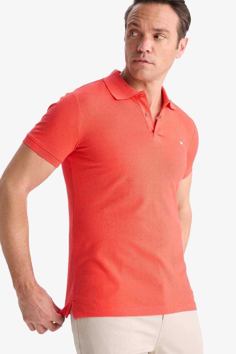 Slim Fit Embroidered Short Sleeve Polo Shirt