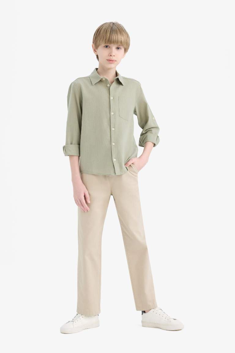 Boy Regular Fit Standard Leg Gabardine Trousers