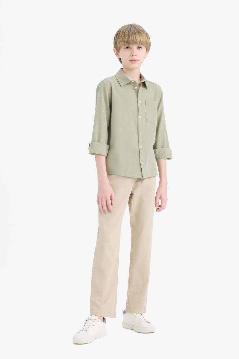 Boy Regular Fit Standard Leg Gabardine Trousers