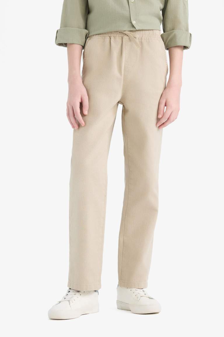 Boy Regular Fit Standard Leg Gabardine Trousers