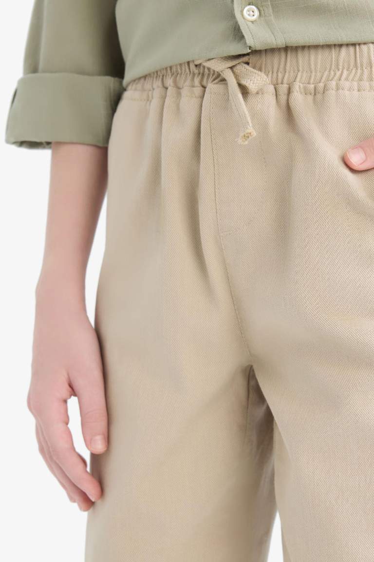 Pantalon en gabardine à coupe droite pour garçon