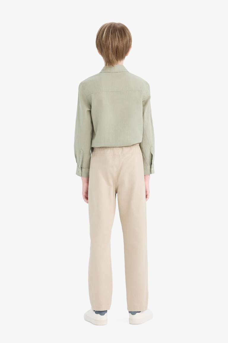 Pantalon en gabardine à coupe droite pour garçon