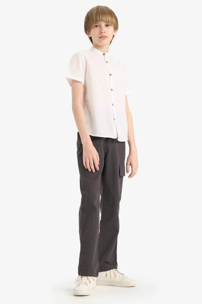 Erkek Çocuk Standart Paça Keten Karışımlı Pantolon
