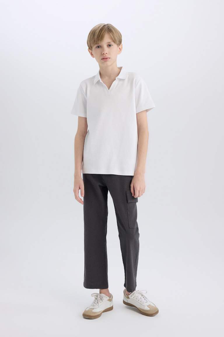 Boy Standard Leg Linen Blended Trousers