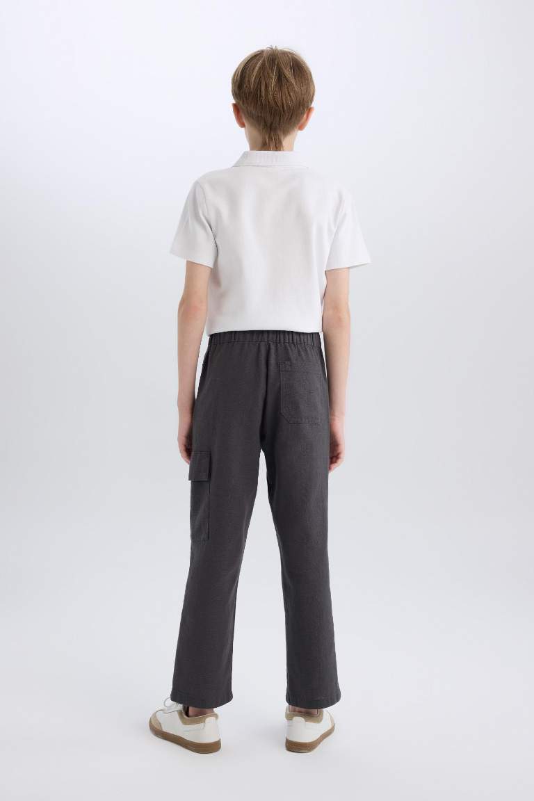 Boy Standard Leg Linen Blended Trousers