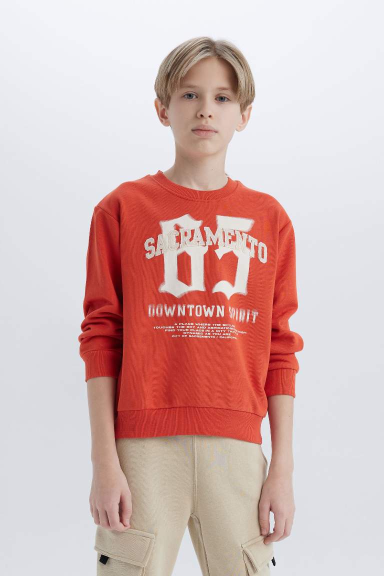 Boy Crew Neck Printed Sweatshirt