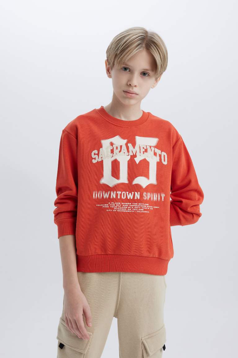 Boy Crew Neck Printed Sweatshirt