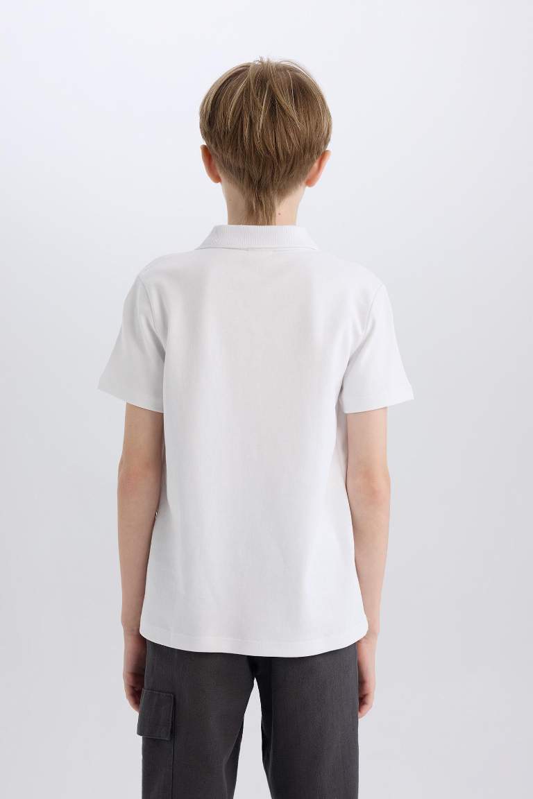 Boy Child Wide Neck Short Sleeve Polo T-Shirt