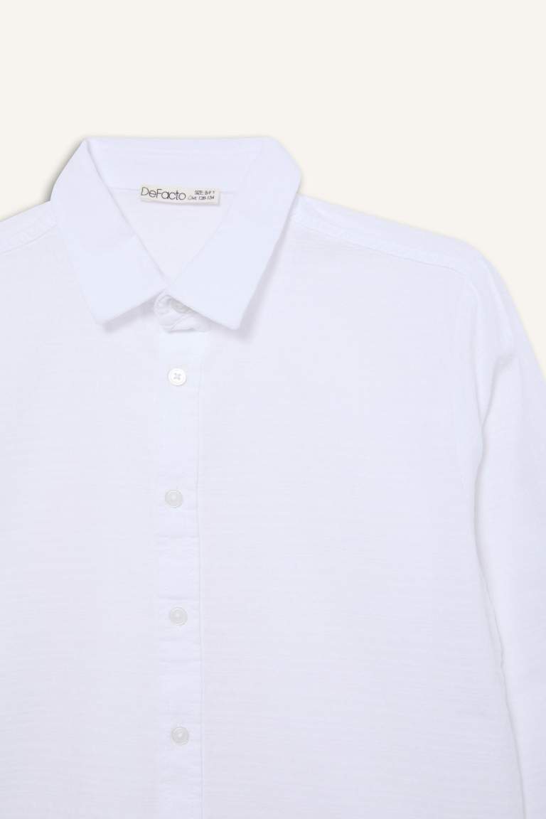 Boy Regular Fit Polo Collar Textured Shirt