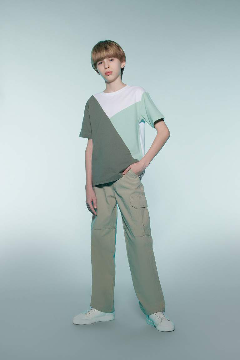 Boy Loose Fit Standard Leg Textured Trousers