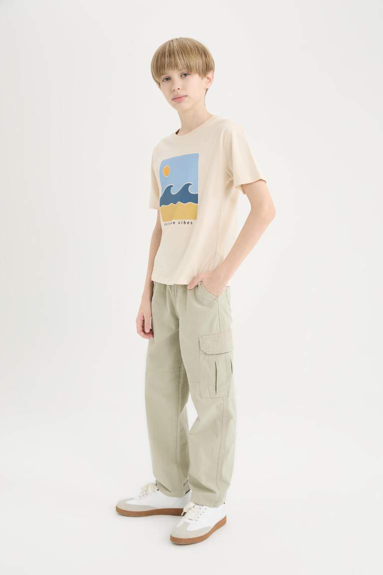 Boy Loose Fit Standard Leg Textured Trousers