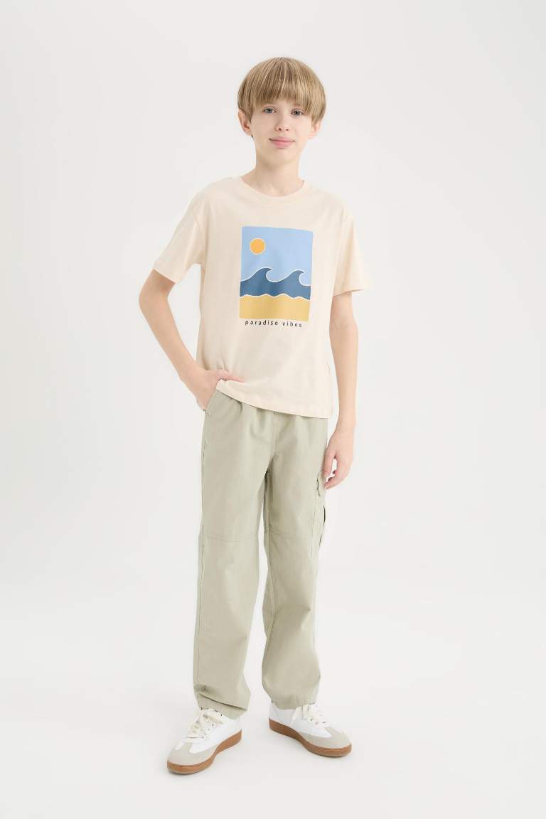 Boy Loose Fit Standard Leg Textured Trousers