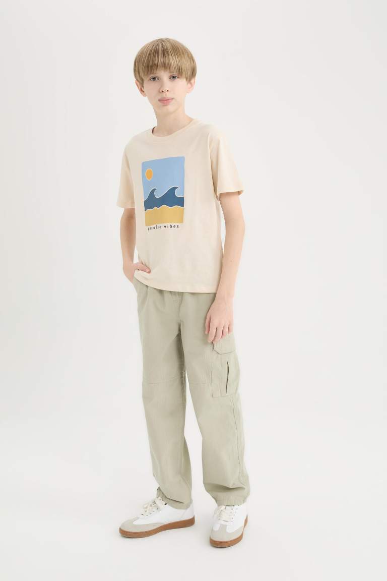 Boy Loose Fit Standard Leg Textured Trousers