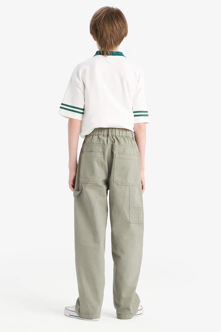 Boy Wide Leg Standard Leg Gabardine Trousers