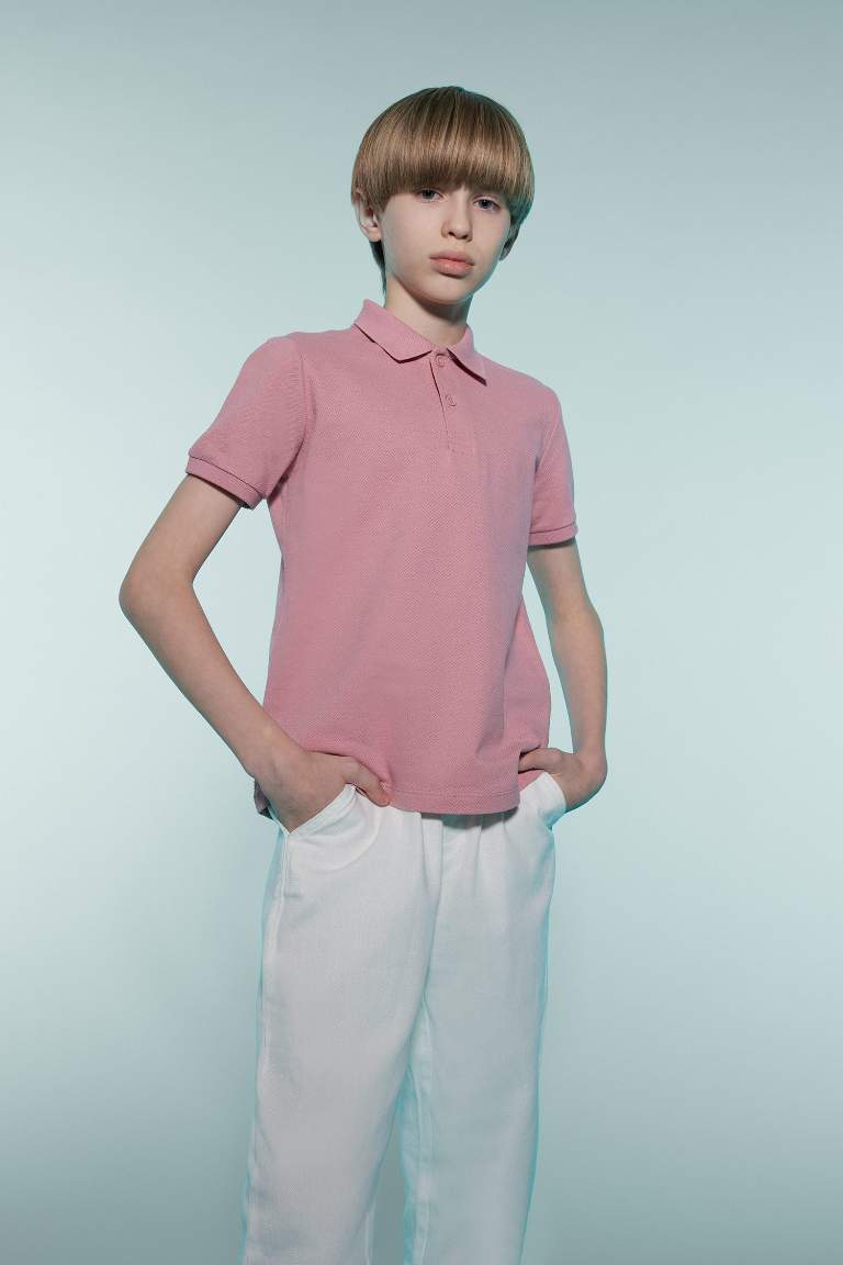 Boy Basic Short Sleeve Polo Shirt