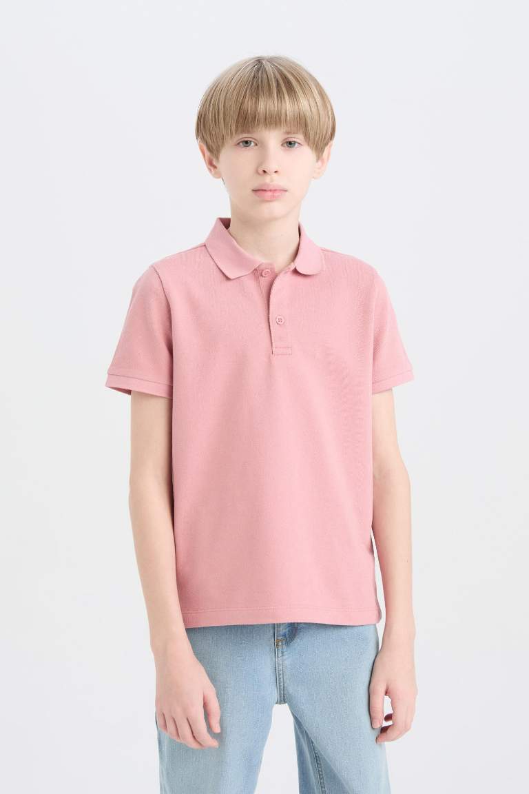 Boy Basic Short Sleeve Polo Shirt