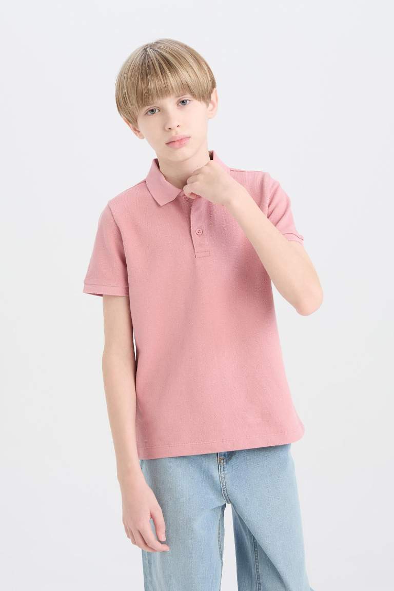 Boy Basic Short Sleeve Polo Shirt