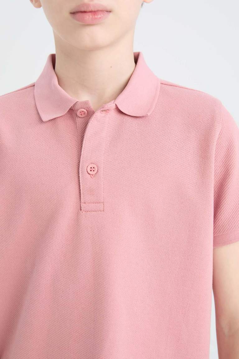 Boy Basic Short Sleeve Polo Shirt