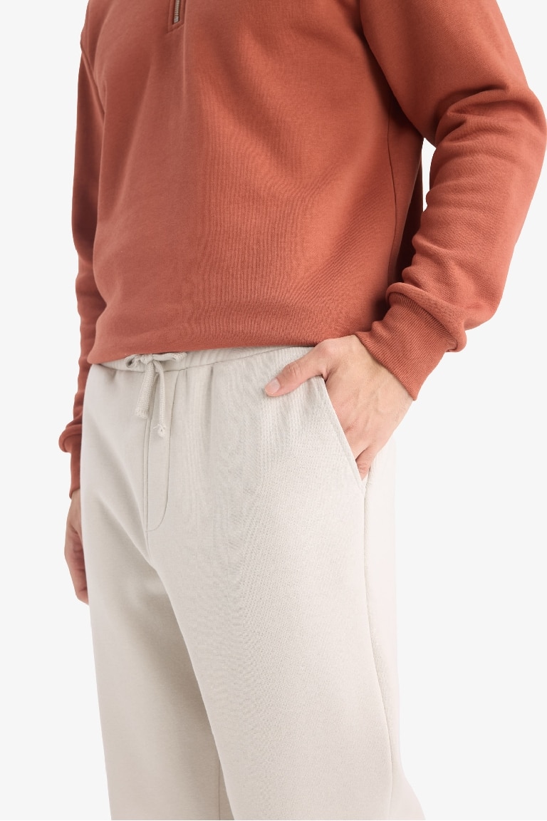 Regular Fit Beli Bağcıklı Cepli Düz Paça Kalın Eşofman Altı