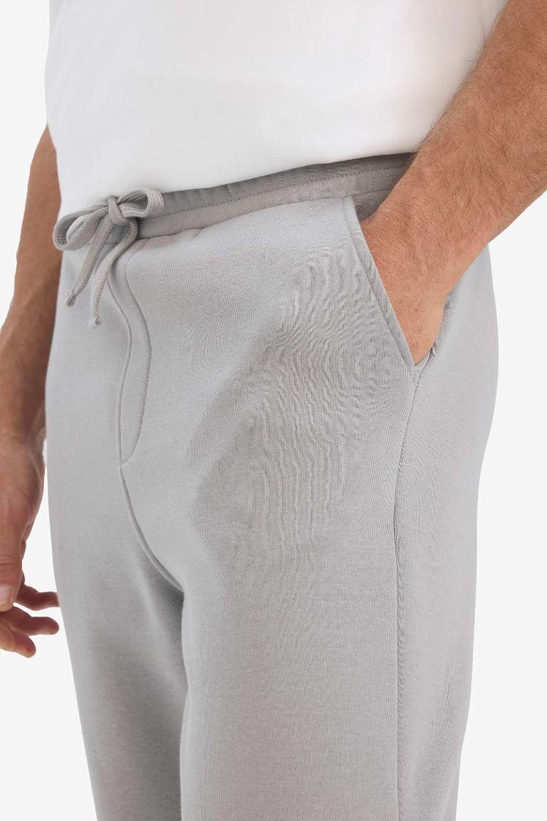 Regular Fit Beli Bağcıklı Cepli Düz Paça Kalın Eşofman Altı