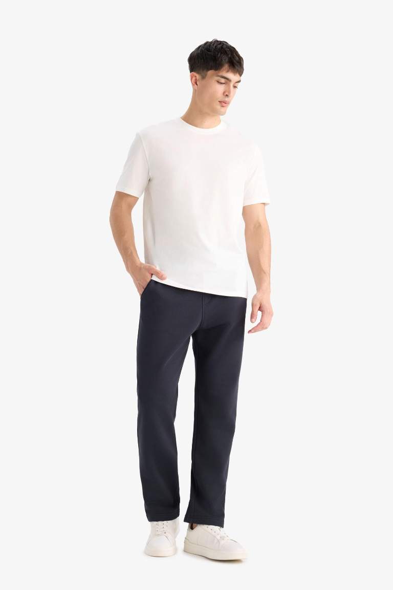 Regular Fit Beli Bağcıklı Cepli Düz Paça Kalın Eşofman Altı