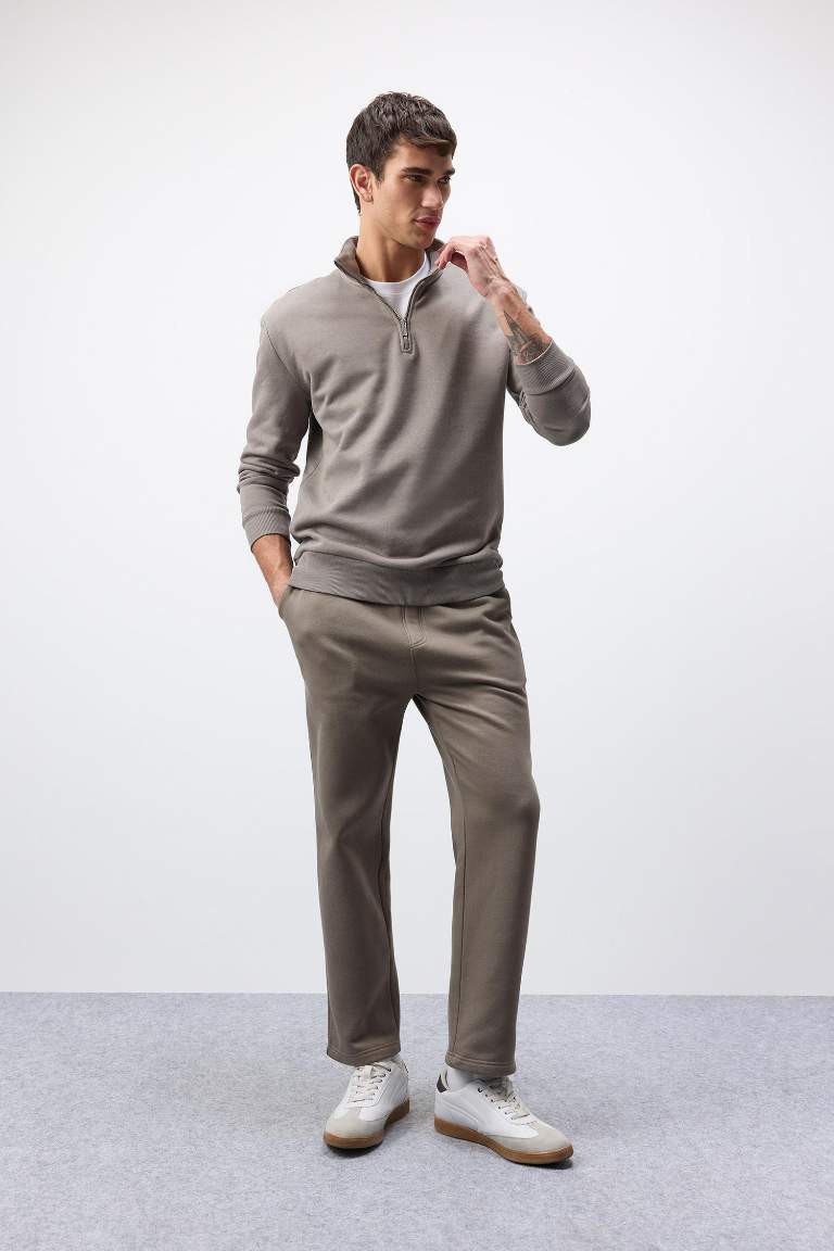 Regular Fit Eşofman Altı İçi Polarlı Basic Düz Cepli Beli Bağcıklı Düz Paça