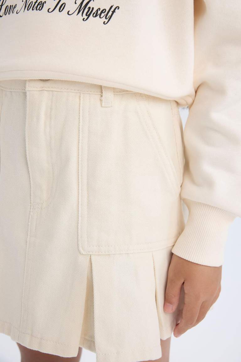 Girl Gabardine Pleat Skirt