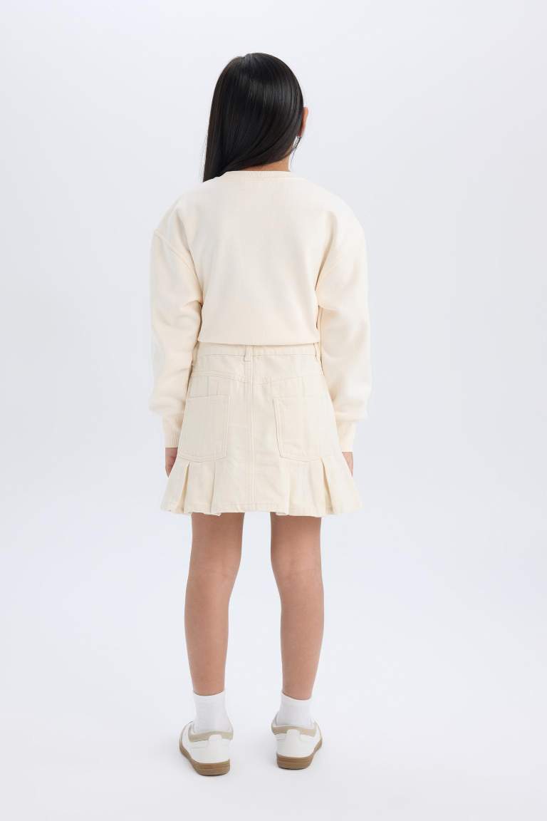 Girl Gabardine Pleat Skirt