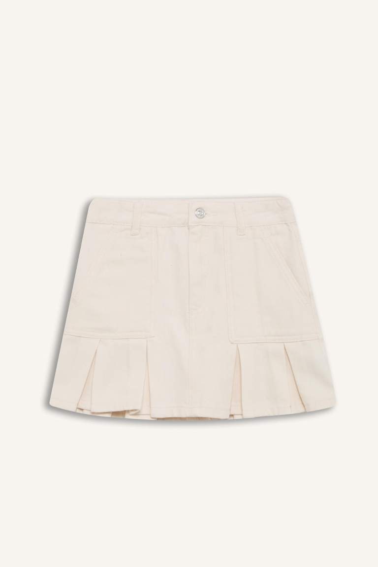 Girl Gabardine Pleat Skirt