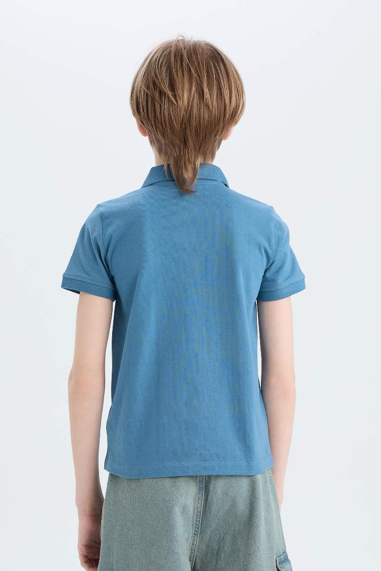 Boy Embroidered Short Sleeve Polo Shirt