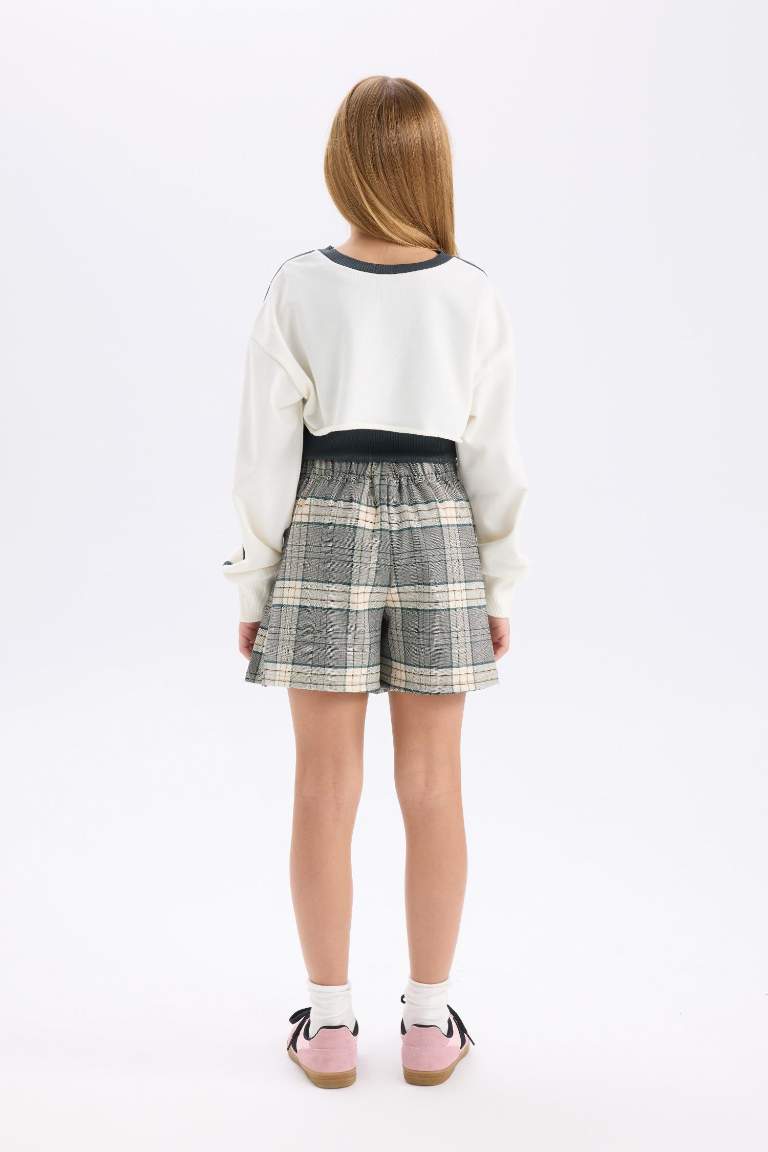 Girl Plaid Pleated Skirt