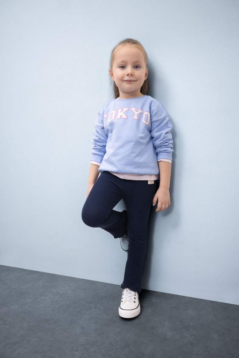 Sweatshirt imprimé à col rond pour bébé fille