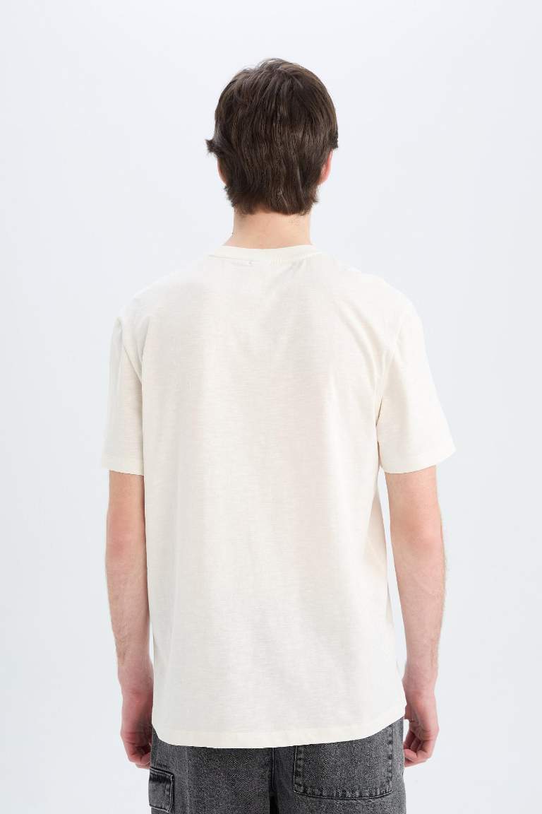 Джаккардовая футболка New Regular Fit с круглым вырезом и коротким рукавом