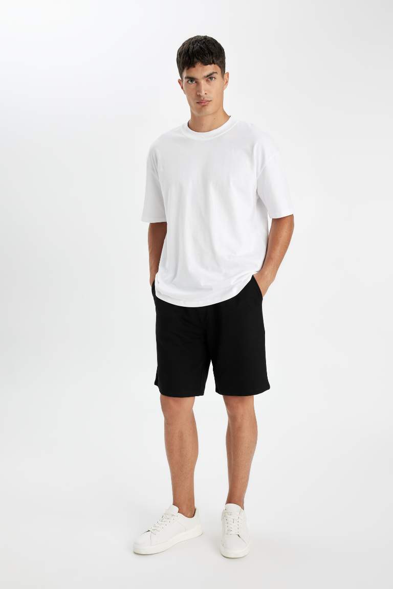 Regular Fit Sweatshirt Fabric Shorts