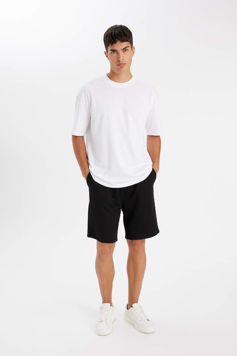 Regular Fit Sweatshirt Fabric Shorts